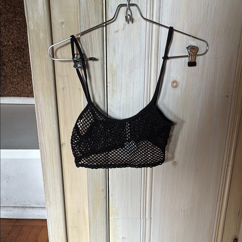 Black Fishnet Crop Top